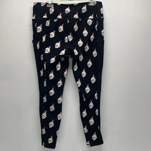 Torrid Active Leggings Athletic Pants Pockets Skull Flames Black Plus Size 2X - Picture 10 of 12